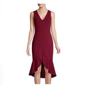 Alice + Olivia Burgundy High Low Dress